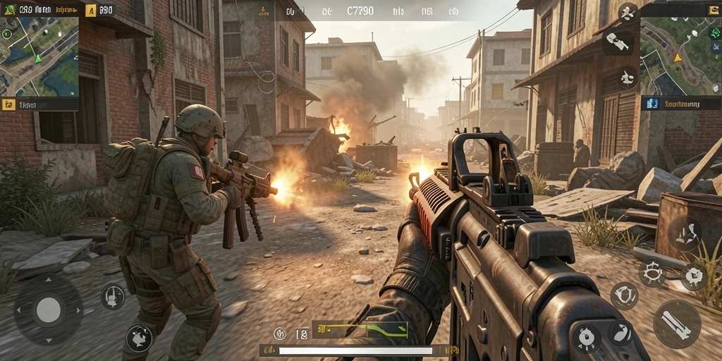 Tampilan gameplay seru dari C7890 dengan aksi FPS yang intens.