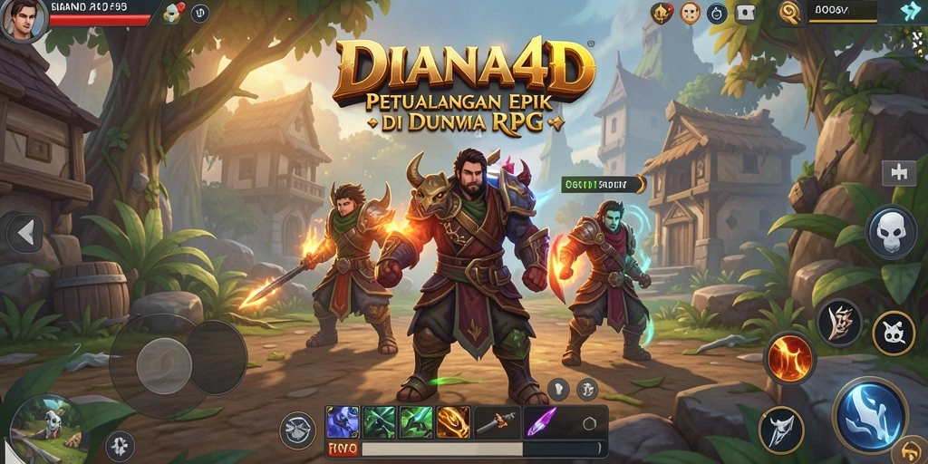 Tangkapan layar utama gameplay DIANA4D menunjukkan aksi pertempuran yang mendebarkan.