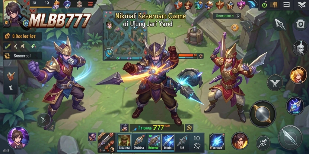 Tampilan gameplay <strong>MLBB777</strong> yang seru dan penuh warna.