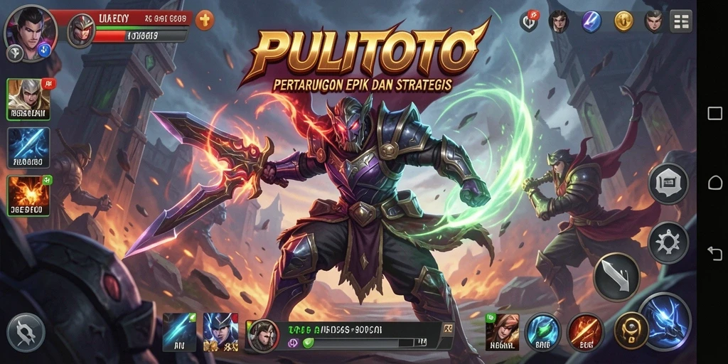 Screenshot gameplay PULITOTO yang menampilkan aksi pertarungan yang seru.