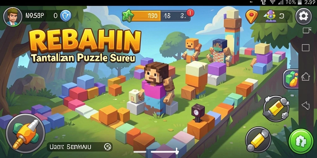 Screenshot gameplay REBAHIN menunjukkan berbagai teka-teki menarik.